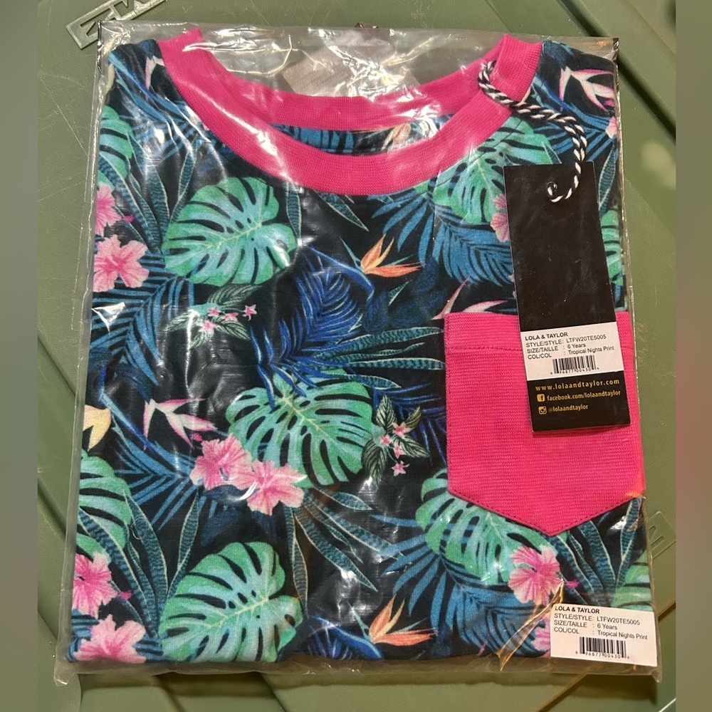 Kids Gender Neutral Tropical Print Shirt